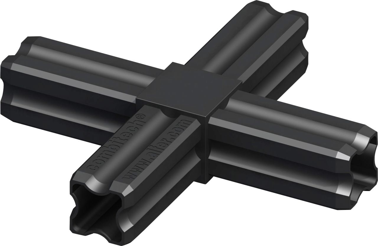 alfer Kreuz-Verbinder, 4 Zapfen 23.5 mm 23.5 mm Kunststoff glatt schwarz von ALFER