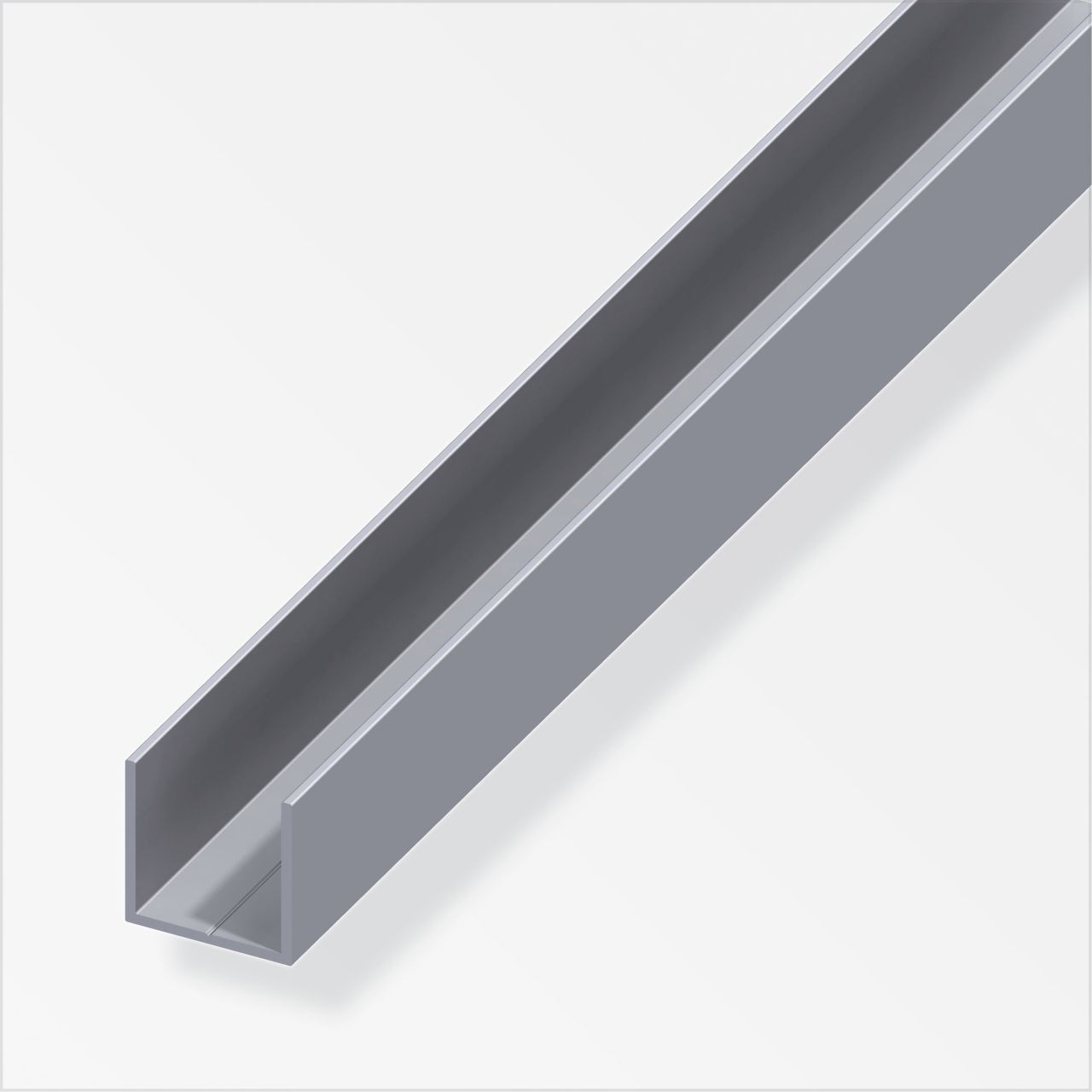 alfer Quadrat-U 1 m, 15.5 x 1.5 mm Aluminium roh blank von ALFER