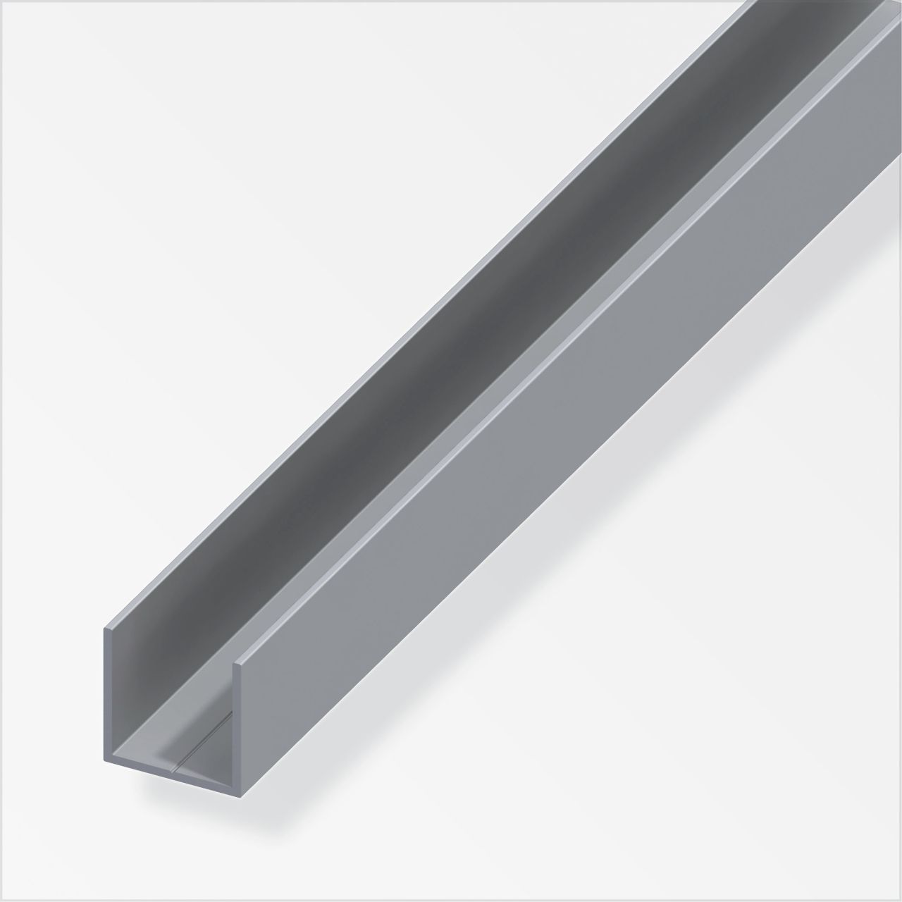 alfer Quadrat-U 1 m, 23.5 x 1.5 mm PVC (Kunststoff) glatt grau von ALFER