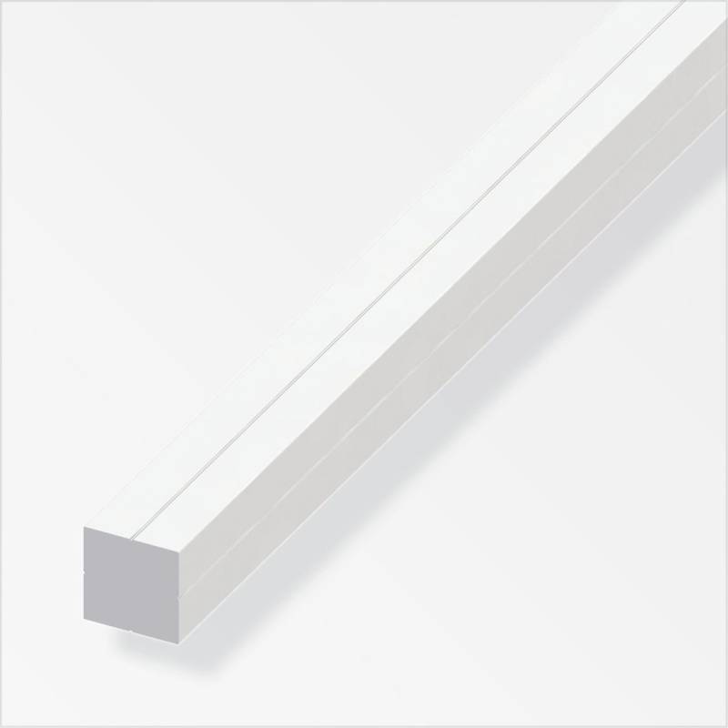 alfer Quadratstange 1 m, 7.5 mm PVC (Kunststoff) glatt weiss von ALFER