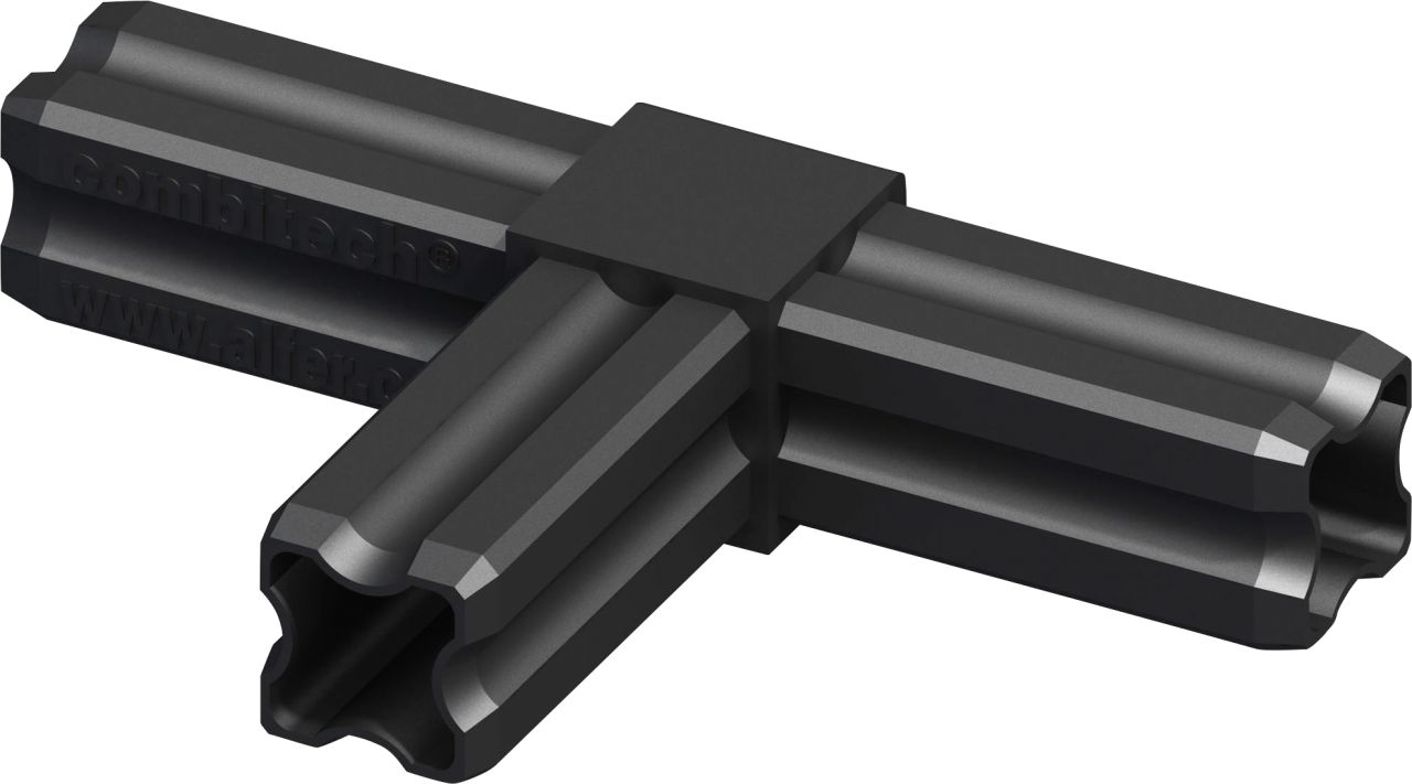 alfer T-Verbinder 90º, 3 Zapfen 23.5 mm 23.5 mm Kunststoff glatt schwarz von ALFER
