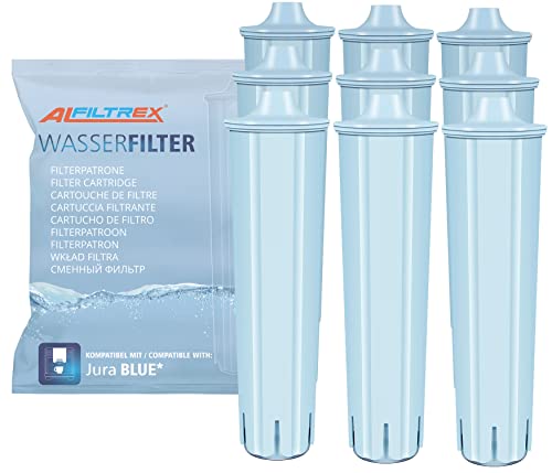 ALFILTREX 9er-pack Wasserfilter Filterpatronen kompatibel mit Jura Blue Kaffeemaschienen Kaffeevollautomaten ENA IMPRESSA GIGA inkl. 2-Phasen Reinigungstabletten 40 Tabletten (9-pack Wasserfilter) von ALFILTREX