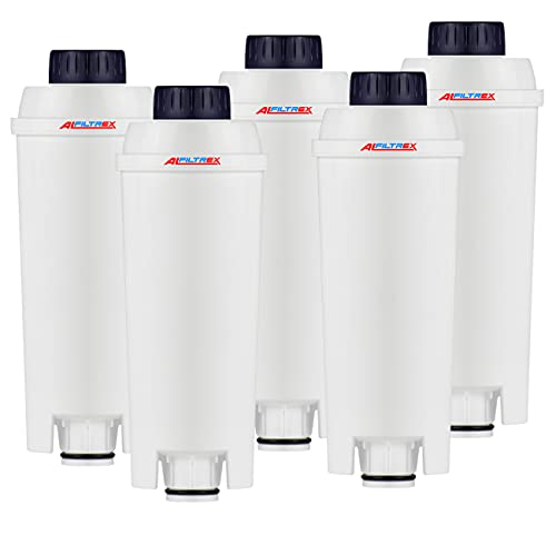 ALFILTREX Wasserfilter kompatibel mit DeLonghi DLS C002 Kaffeemaschinen Filterpatronen, DLSC002, SER 3017, Magnifica, Caffe, Cappuccino, ECAM, ESAM, ETAM, BCO, EC (5) von ALFILTREX