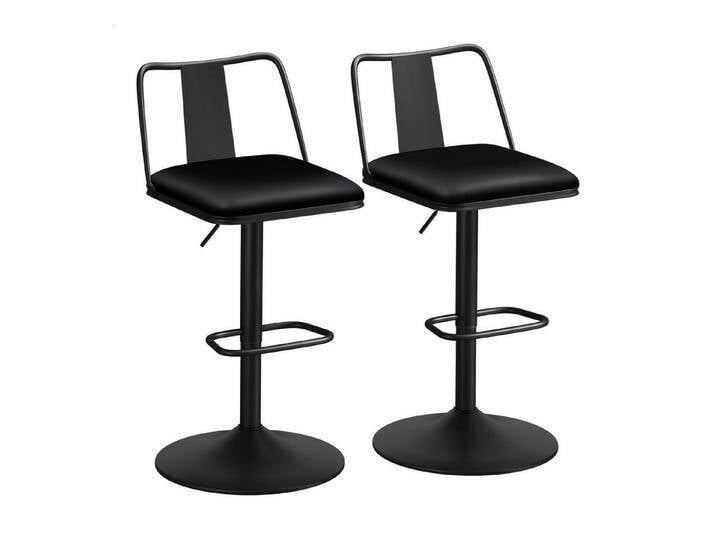 ALFORDSON Barhocker Set aus 2 gepolsterten Drehhockern mit Gaslift-Funktion, höhenverstellbare Küchenhocker mit Rückenlehne, Schwarz, schwarz, Schwarz ALFORDSON Barhocker Set aus 2 gepolsterten Drehhockern mit Gaslift-Funktion, höhenverstellbare Küchenhocker mit Rückenlehne, Schwarz, schwarz, Schwarz von ALFORDSON