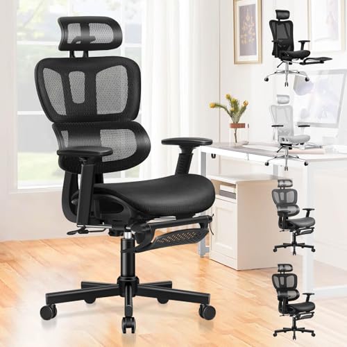 ALFORDSON Bürostuhl, Ergonomischer Schreibtischstuhl, Computerstuhl, Netzstuhl, Drehstuhl hat Verstellbarer Lordosenstütze, Kopfstütze und Armlehne Höhenverstellung, bis 180 kg belastbar ALFORDSON Bürostuhl, Ergonomischer Schreibtischstuhl, Computerstuhl, Netzstuhl, Drehstuhl hat Verstellbarer Lordosenstütze, Kopfstütze und Armlehne Höhenverstellung, bis 180 kg belastbar von ALFORDSON