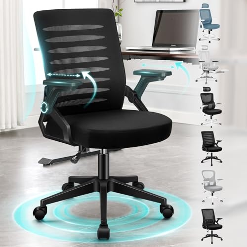 ALFORDSON Bürostuhl, Lendenstütze, Atmungsaktives Netz und Stoff, Hochklappbare/Verstellbare Armlehnen, Hochwertiger Schaumstoff, 180kg für Zuhause & Gaming, Wale, Schwarz ALFORDSON Bürostuhl, Lendenstütze, Atmungsaktives Netz und Stoff, Hochklappbare/Verstellbare Armlehnen, Hochwertiger Schaumstoff, 180kg für Zuhause & Gaming, Wale, Schwarz von ALFORDSON