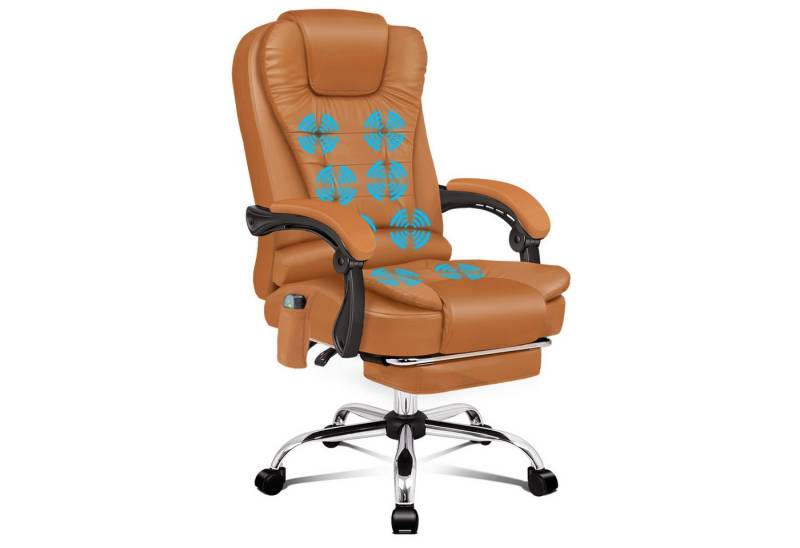 ALFORDSON Bürostuhl 8-Punkt-Massage-Vibration, Höhenverstellbarer Chefsessel (1 St), Mit Armlehnen, Belastbar bis 180 kg, Gewärmter Sitz von ALFORDSON