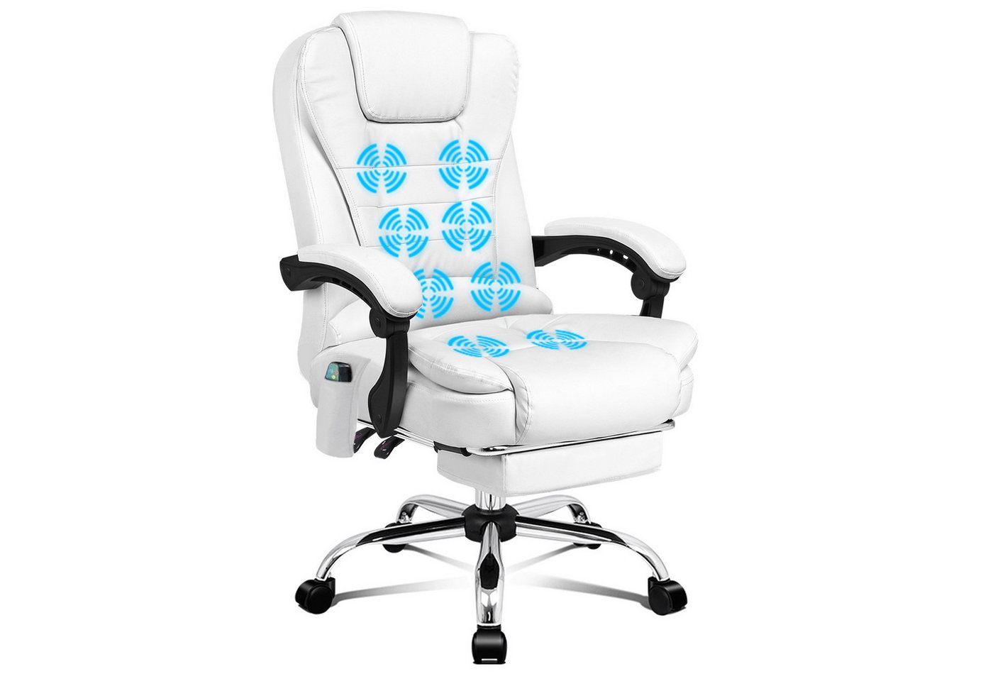 ALFORDSON Bürostuhl 8-Punkt-Massage-Vibration, Höhenverstellbarer Chefsessel (1 St), Mit Armlehnen, Belastbar bis 180 kg, Gewärmter Sitz von ALFORDSON
