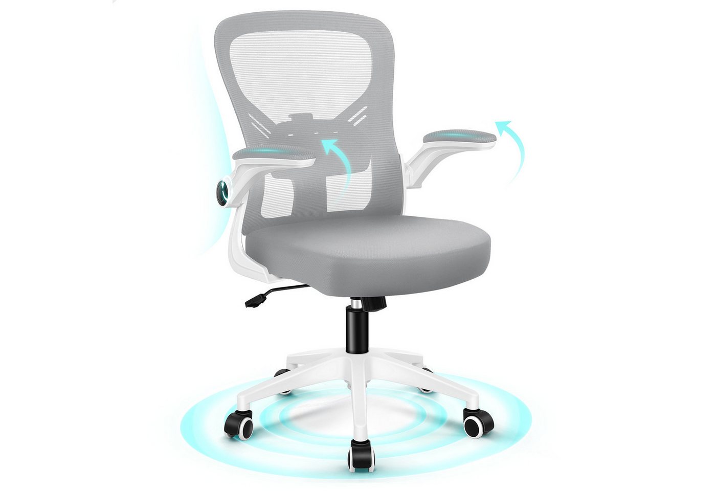 ALFORDSON Bürostuhl Ergonomischer, verstellbare Lendenwirbelstütze, (1 St), atmungsaktives Netzgewebe, S-Kurven-Rückenlehne, 360°-Drehfunktion von ALFORDSON