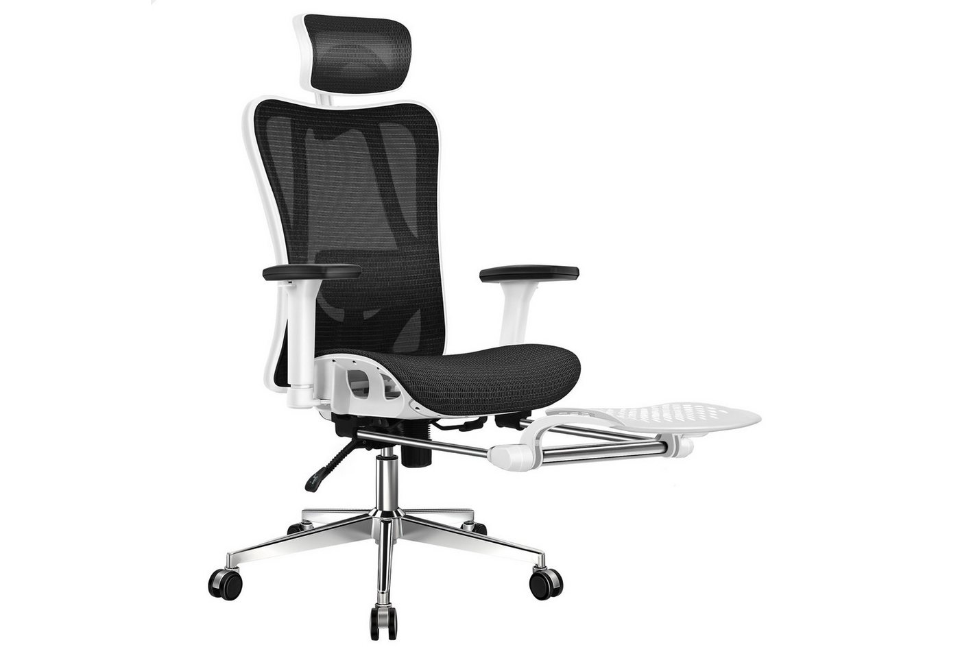 ALFORDSON Bürostuhl Ergonomischer Netz-stuhl mit 3D-Armlehne, neigbarer Schreibtischstuhl, Chefsessel mit Verstellbarer Kopfstütze und Fußstütze von ALFORDSON