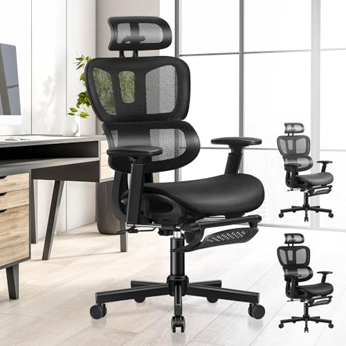 ALFORDSON Bürostuhl Ergonomischer Schreibtischstuhl, Kopfstütze und Höhenverstellung, Netzstuhl mit 3D-Verstellbarer Armlehne, Wippfunktion, rückenfreundlich, bis 180 kg belastbar ALFORDSON Bürostuhl Ergonomischer Schreibtischstuhl, Kopfstütze und Höhenverstellung, Netzstuhl mit 3D-Verstellbarer Armlehne, Wippfunktion, rückenfreundlich, bis 180 kg belastbar von ALFORDSON