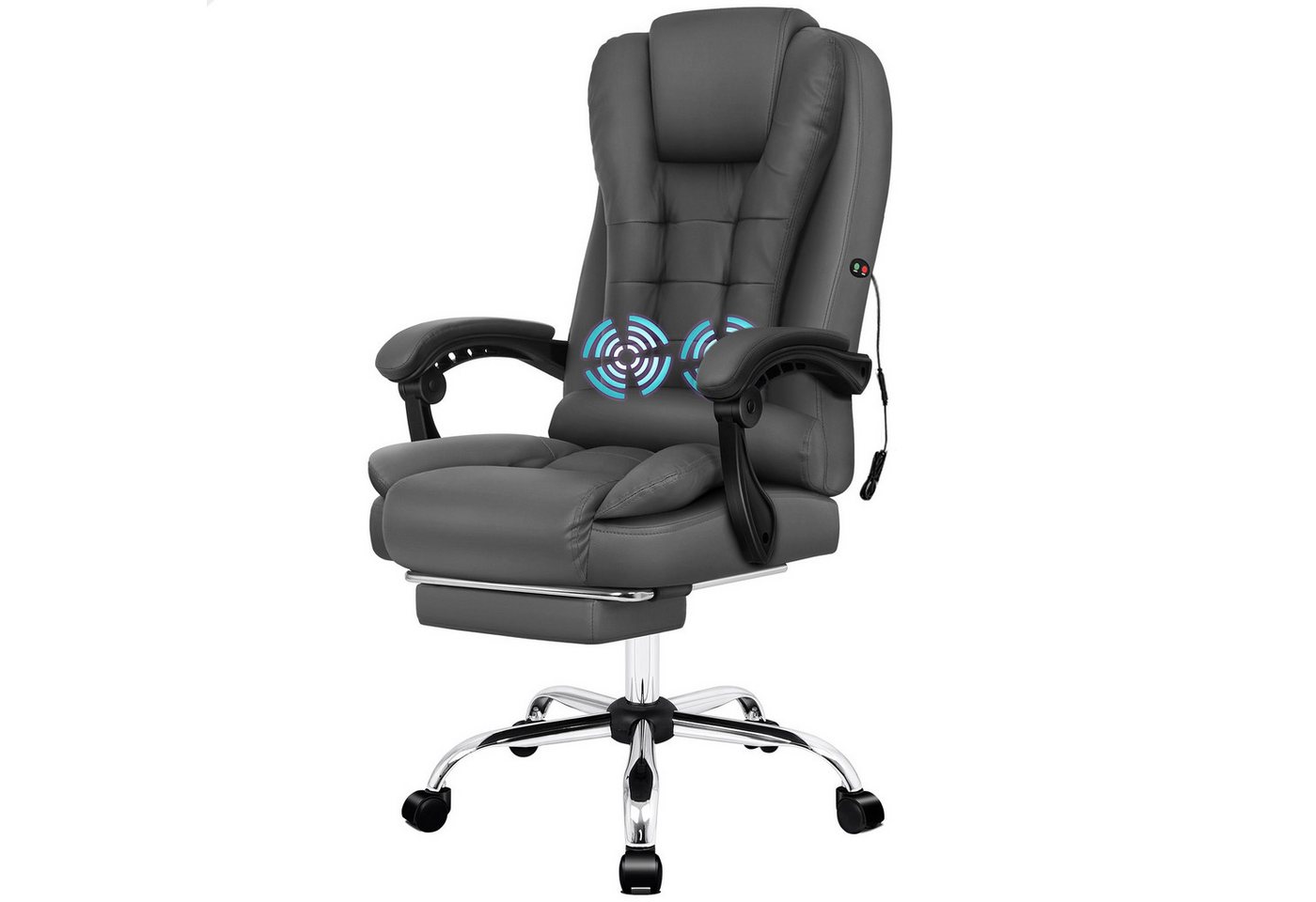 ALFORDSON Bürostuhl Gaming-Stuhl, Massage-Computerstuhl mit Wippfunktion, mit verstellbaren Armlehnen, höhenverstellbar, Grau ALFORDSON Bürostuhl Gaming-Stuhl, Massage-Computerstuhl mit Wippfunktion, mit verstellbaren Armlehnen, höhenverstellbar, Grau von ALFORDSON