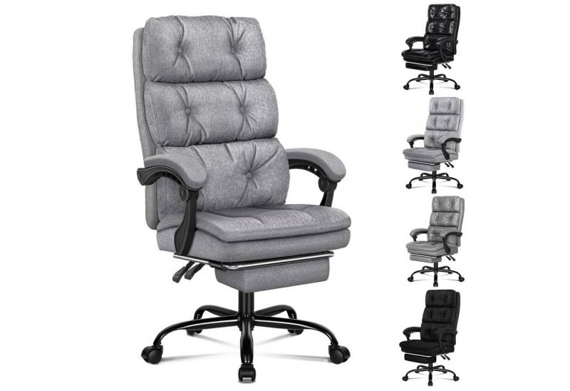 ALFORDSON Bürostuhl mit Fußstütze und hoher Rückenlehne, 150°-Neigung, Grau ALFORDSON Bürostuhl mit Fußstütze und hoher Rückenlehne, 150°-Neigung, Grau von ALFORDSON