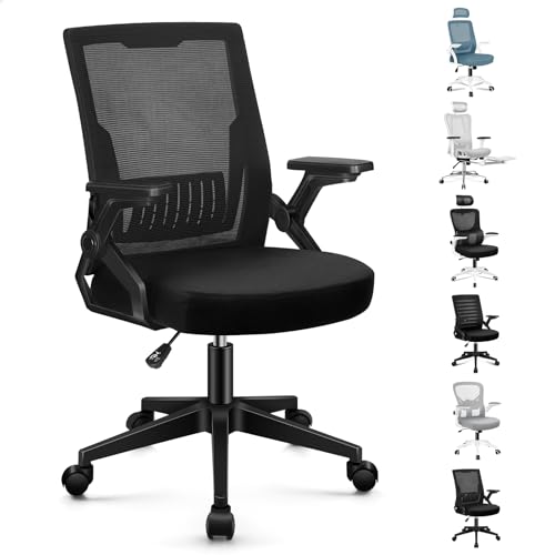 ALFORDSON Ergonomischer Bürostuhl, Fester Rücken mit Lendenstütze, Hochdichte Netzstoff Sitzfläche, Hochklappbare Armlehnen, Höhenverstellbar, 180kg Tragfähigkeit, Für Homeoffice, Conrad, Schwarz ALFORDSON Ergonomischer Bürostuhl, Fester Rücken mit Lendenstütze, Hochdichte Netzstoff Sitzfläche, Hochklappbare Armlehnen, Höhenverstellbar, 180kg Tragfähigkeit, Für Homeoffice, Conrad, Schwarz von ALFORDSON