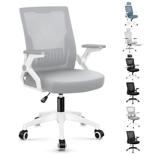 ALFORDSON Ergonomischer Bürostuhl, Fester Rücken mit Lendenstütze, Hochdichte Netzstoff Sitzfläche, Hochklappbare Armlehnen, Höhenverstellbar, 180kg Tragfähigkeit, Für Homeoffice, Conrad, Weiß & Grau ALFORDSON Ergonomischer Bürostuhl, Fester Rücken mit Lendenstütze, Hochdichte Netzstoff Sitzfläche, Hochklappbare Armlehnen, Höhenverstellbar, 180kg Tragfähigkeit, Für Homeoffice, Conrad, Weiß & Grau von ALFORDSON