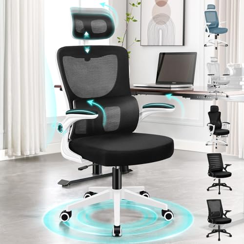 ALFORDSON Ergonomischer Bürostuhl, Selbstanpassende Lendenstütze, Abnehmbare Kopfstütze, S-Kurven Design, Atmungsaktives Netz, 120° Neigungsverstellung, 180kg für Homeoffice, Nyles, Schwarz & Weiß ALFORDSON Ergonomischer Bürostuhl, Selbstanpassende Lendenstütze, Abnehmbare Kopfstütze, S-Kurven Design, Atmungsaktives Netz, 120° Neigungsverstellung, 180kg für Homeoffice, Nyles, Schwarz & Weiß von ALFORDSON