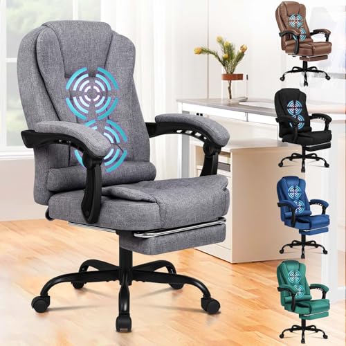 ALFORDSON Ergonomischer Bürostuhl mit Massagefunktion, Fußstütze und 150°-Neigung, Samt-Chefsessel mit SGS-Gasdruckfeder, drehbarer Gaming-Stuhl für Computer-, Leinen, Gray ALFORDSON Ergonomischer Bürostuhl mit Massagefunktion, Fußstütze und 150°-Neigung, Samt-Chefsessel mit SGS-Gasdruckfeder, drehbarer Gaming-Stuhl für Computer-, Leinen, Gray von ALFORDSON