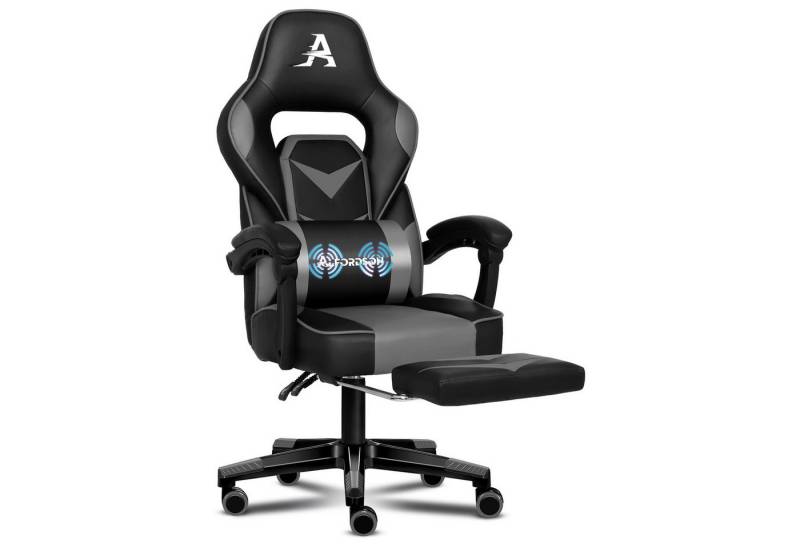 ALFORDSON Gaming-Stuhl Bürostuhl, Computersitz aus PU-Leder, Racing Executive-Fußstütze, mit extragroßem Lendenkissen von ALFORDSON