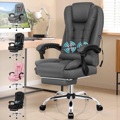 ALFORDSON Massage Bürostuhl, ergonomisches Design mit großer Sitzpolsterung, Kunstleder, Grau ALFORDSON Massage Bürostuhl, ergonomisches Design mit großer Sitzpolsterung, Kunstleder, Grau von ALFORDSON