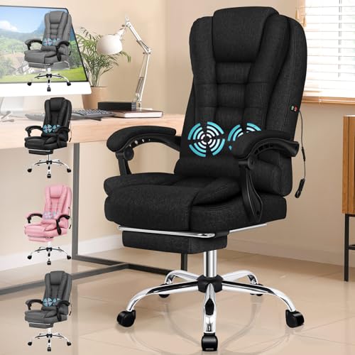 ALFORDSON Massage Bürostuhl, ergonomisches Design mit großer Sitzpolsterung, Leinen, Schwarz ALFORDSON Massage Bürostuhl, ergonomisches Design mit großer Sitzpolsterung, Leinen, Schwarz von ALFORDSON