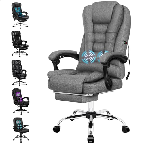 ALFORDSON Massage-Bürostuhl Gaming Chefsessel PU-Leder Computer Rennsitz, Stoff, Grau ALFORDSON Massage-Bürostuhl Gaming Chefsessel PU-Leder Computer Rennsitz, Stoff, Grau von ALFORDSON