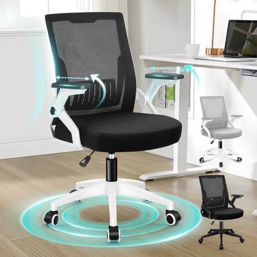 ALFORDSON Bürodrehstuhl, Hochlehner Netzstoff Gaming Sitz, Ergonomische Verstellbare Bequeme Armlehnen, Ideal für Homeoffice, Schreibtisch, Conrad, Schwarz & Weiß von ALFORDSON