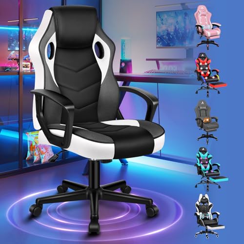 ALFORDSON Racing Schreibtischstuhl, Ergonomischer höhenverstellbarer & gepolsterter 150 kg belastbarer Bürostuhl, Drehbarer PC-Gaming-Stuhl fürs Homeoffice, PU-Leder und Stoff, Weiß ALFORDSON Racing Schreibtischstuhl, Ergonomischer höhenverstellbarer & gepolsterter 150 kg belastbarer Bürostuhl, Drehbarer PC-Gaming-Stuhl fürs Homeoffice, PU-Leder und Stoff, Weiß von ALFORDSON