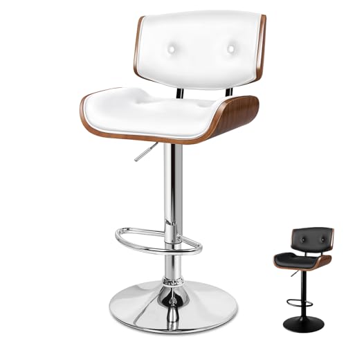 ALFORDSON Verstellbarer Barhocker mit 360°-Drehung und Gasdruckfeder – Sitzfläche aus geknöpftem PU-Leder, solide Basis, Odette-Design für Küchentheke oder Kücheninsel,Weiß ALFORDSON Verstellbarer Barhocker mit 360°-Drehung und Gasdruckfeder – Sitzfläche aus geknöpftem PU-Leder, solide Basis, Odette-Design für Küchentheke oder Kücheninsel,Weiß von ALFORDSON
