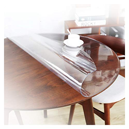 ALGFree Runde Küchentischdecke Home Dining Room Tischmatte Wasserdicht Transparente Tischdecke Transparente Bodenschutzmatte PVC Bodenteppich (Diameter-85CM) von ALGFree