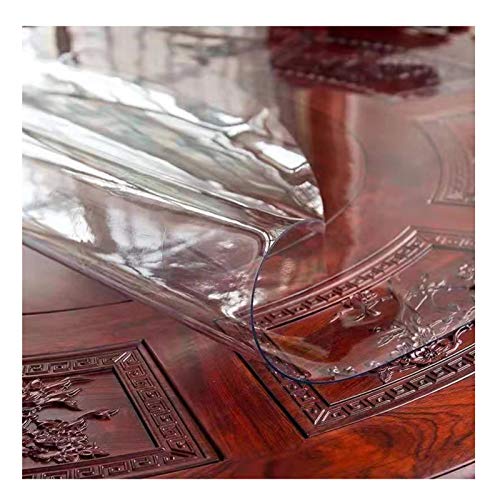 ALGFree Tischschutz Transparente Tischmatte Bürostuhlunterlage Hotel Restaurant Tischdecke 1,5 Mm, 2 Mm, 3 Mm wasserdichte Tischdecke Runde Tischdecke Stuhlmatte (1.5MM,100cm Round) von ALGFree