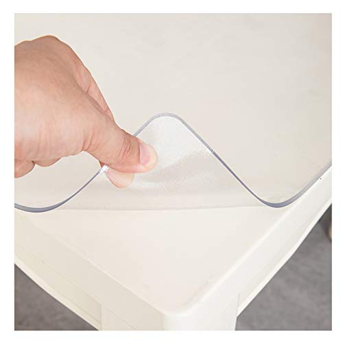 ALGFree Tischschutzfolie Geruchlos Und Transparent PVC-Tischdecke 1,5 Mm, 2 Mm Weichplastikglas Wasser- Und Ölbeständig Kristallplatte Couchtischmatte (1.5mm,80X140cm) von ALGFree