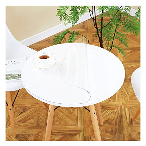 ALGFree Tischschutzfolie Geruchloses PVCRunden Bürostuhlunterlage 1,5 Mm, 2 Mm Tischplatte Aus Weichem Glas Transparente wasserdichte Tischdecke Couchtischmatte (2mm,135cm Circle) von ALGFree
