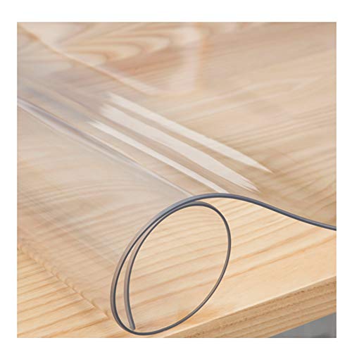 ALGFree Tischschutzfolie PVC-Gummipolster wasserdichte Tischdecke 1,6 Mm, 2 Mm Weiches Glas Transparente Kristallplatte Couchtisch Aus Kunststoff Tischset (2MM,80X140cm) von ALGFree
