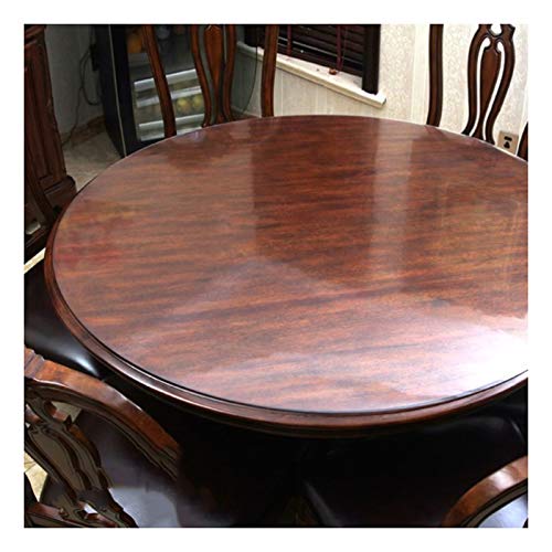 ALGFree Tischschutzfolie Runde Tischdecke Bürostuhlunterlage Wasser- Und Ölbeständig 1,5 Mm, 2 Mm, 3 Mm PVC Runde Tischmatte Verbrühungsfreies Weiches Glas (3mm,60cm Round) von ALGFree