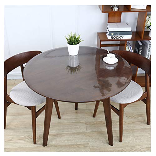 ALGFree Tischschutzfolie Runde Tischdecke Bürostuhlunterlage Wasser- Und Ölbeständig 1,5 Mm, 2 Mm Verbrühungsfreie Tischmatte Transparente Runde Tischdecke (2mm,Circle Diameter 60cm) von ALGFree
