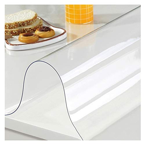 ALGFree Tischschutzfolie Weichplastikglas Bürostuhlunterlage 1,5 Mm, 2 Mm, 3 Mm PVC Tischmatte Runde Tischdecke Couchtischmatte Tischdecke Transparent Wasserdicht (2mm,160cm in Diameter) von ALGFree