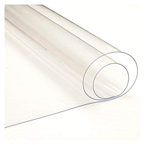 ALGFree Transparent Tischdecke Dauerhaft Hohe Temperaturbeständigkeit Schneidbar Tischschutz Weiches Glas Wasserdicht Zum Zuhause Büro, Anpassbar (1.0mm,80x80cm) von ALGFree