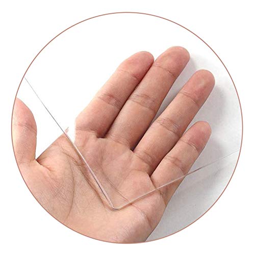 ALGFree Transparente Tischdecke Plastik Wasserdicht PVC 1 MM Dicke rutschfest Schutzpolster Rechteck Vinyl Tischtuch, PVC Schreibtischmatte Für Kaffeetischplatte (100X100CM) von ALGFree