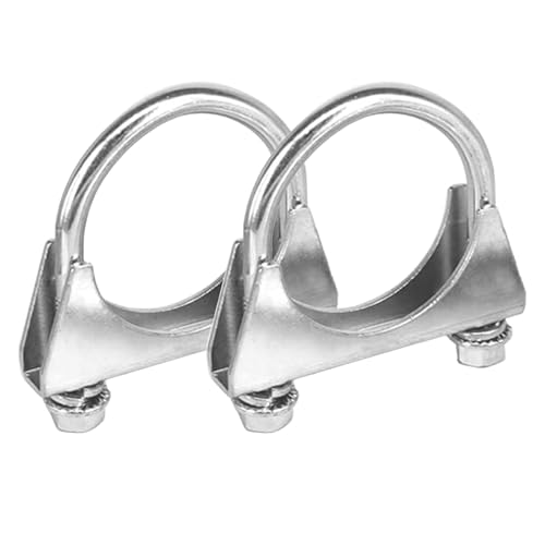 2 Stück Bügelschelle M8 Auspuffschellen U Bolt Clamp Durchmesser 45mm Verzinkter Stahl Rohrschellen Edelstahl Schalldämpfer U-Bolt Klemmen mit Sattelflansch von ALI2