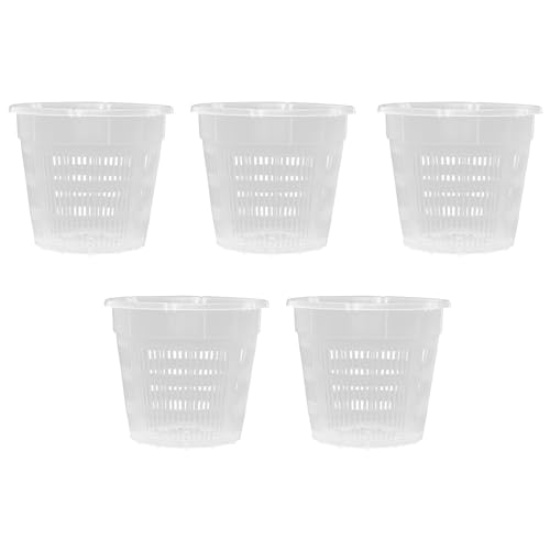ALI2 Orchideentöpfe Transparente Orchideentopf 5 Stück D16cm H14cm Kunststoff Orchideentöpfe mit Löchern Pot für Orchideen Innenbereich von ALI2