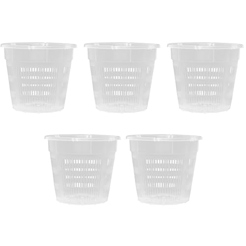 ALI2 Transparente Orchideentopf Orchideentöpfe 5 Stück D14cm H12cm Kunststoff Orchideentöpfe mit Löchern Pot für Orchideen Innenbereich von ALI2