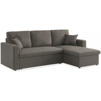 3-Sitzer Ecksofa mit Schlaffunktion, Polyester, Braun - Braun - Sweeek von SWEEEK