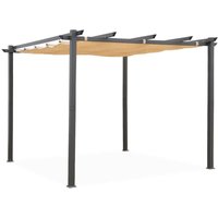 Pergola, Aluminium, 3x3m, Schiebedach - Beige - Sweeek von SWEEEK