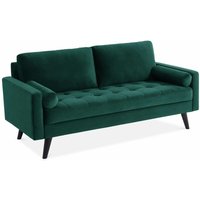 3-Sitzer Sofa, Samt, Grün - Grün - Sweeek von SWEEEK