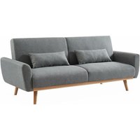 2-3-Sitzer Schlafsofa mit Stoffbezug, Polyester, Hellgrau - Hellgrau - Sweeek von SWEEEK