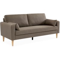 Gerades 3-Sitzer Sofa, Polyester, Braun - Braun - Sweeek von SWEEEK