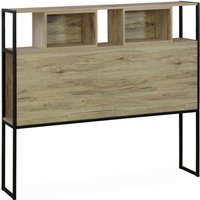 Kopfteil im Industriedesign, Holz- und Metalleffekt, 145 cm - Natur - Sweeek von SWEEEK