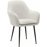 Sweeek - Sessel mit Bouclé Teddystoff und Metallbeinen - Kunstlammfell Weiß von SWEEEK