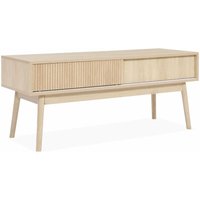 TV-Möbel mit Holzdekor, 2 Schiebetüren - Holzfarben - Sweeek von SWEEEK