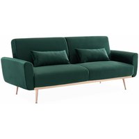 2-3-Sitzer Design Sofa mit Samtbezug, Samt, Grün - Grün - Sweeek von SWEEEK